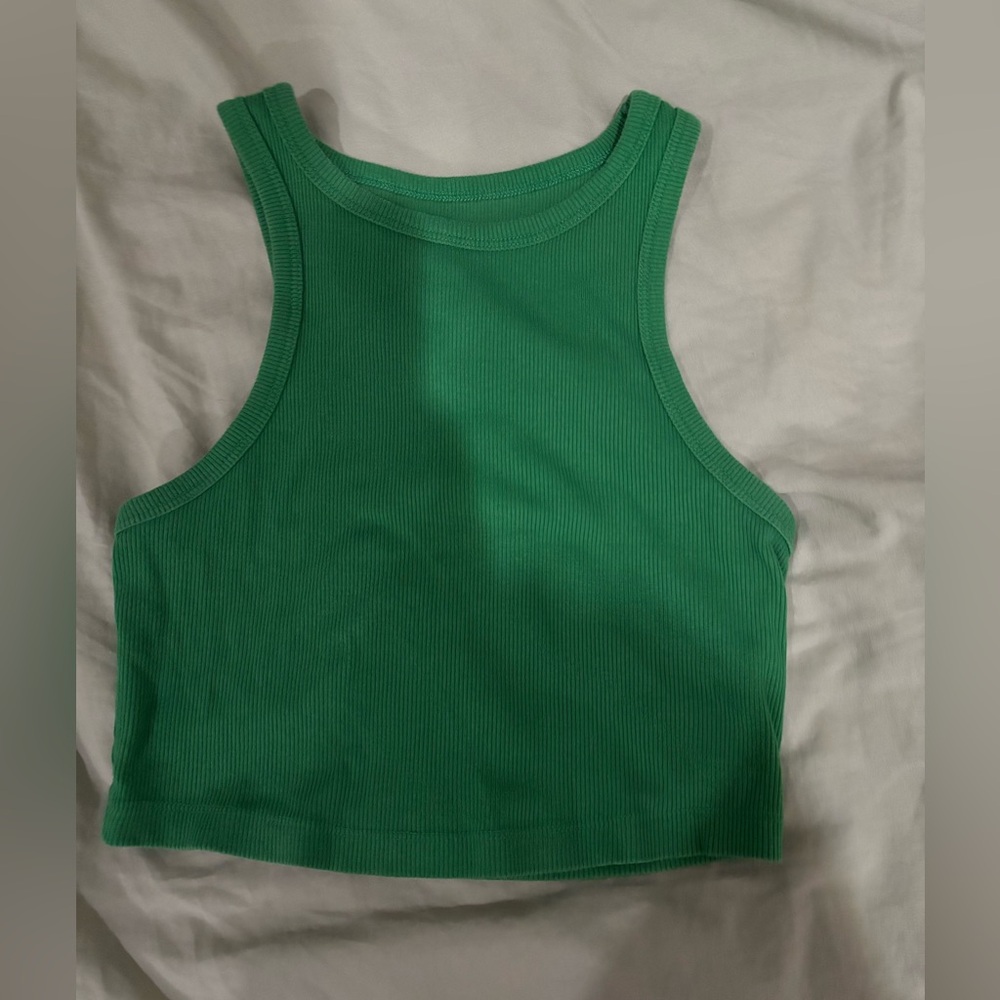 Green ribbed top